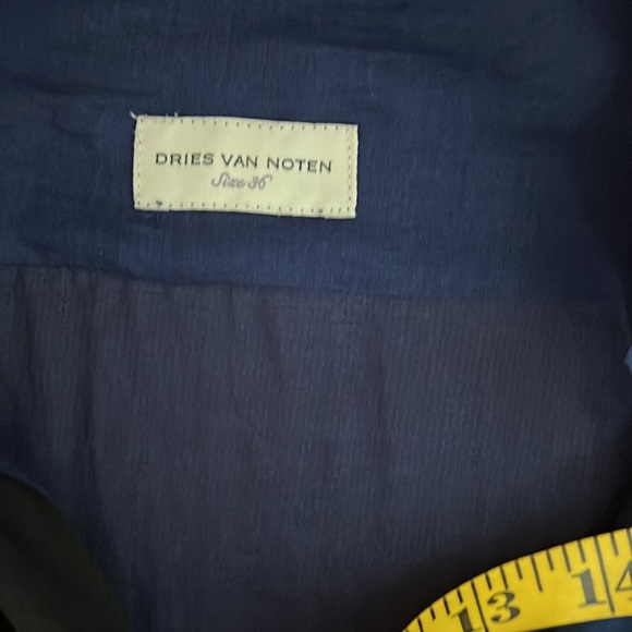 Dries Van Noten Blue and Black Long Sleeves Shirt size 36 - Picture 8 of 10